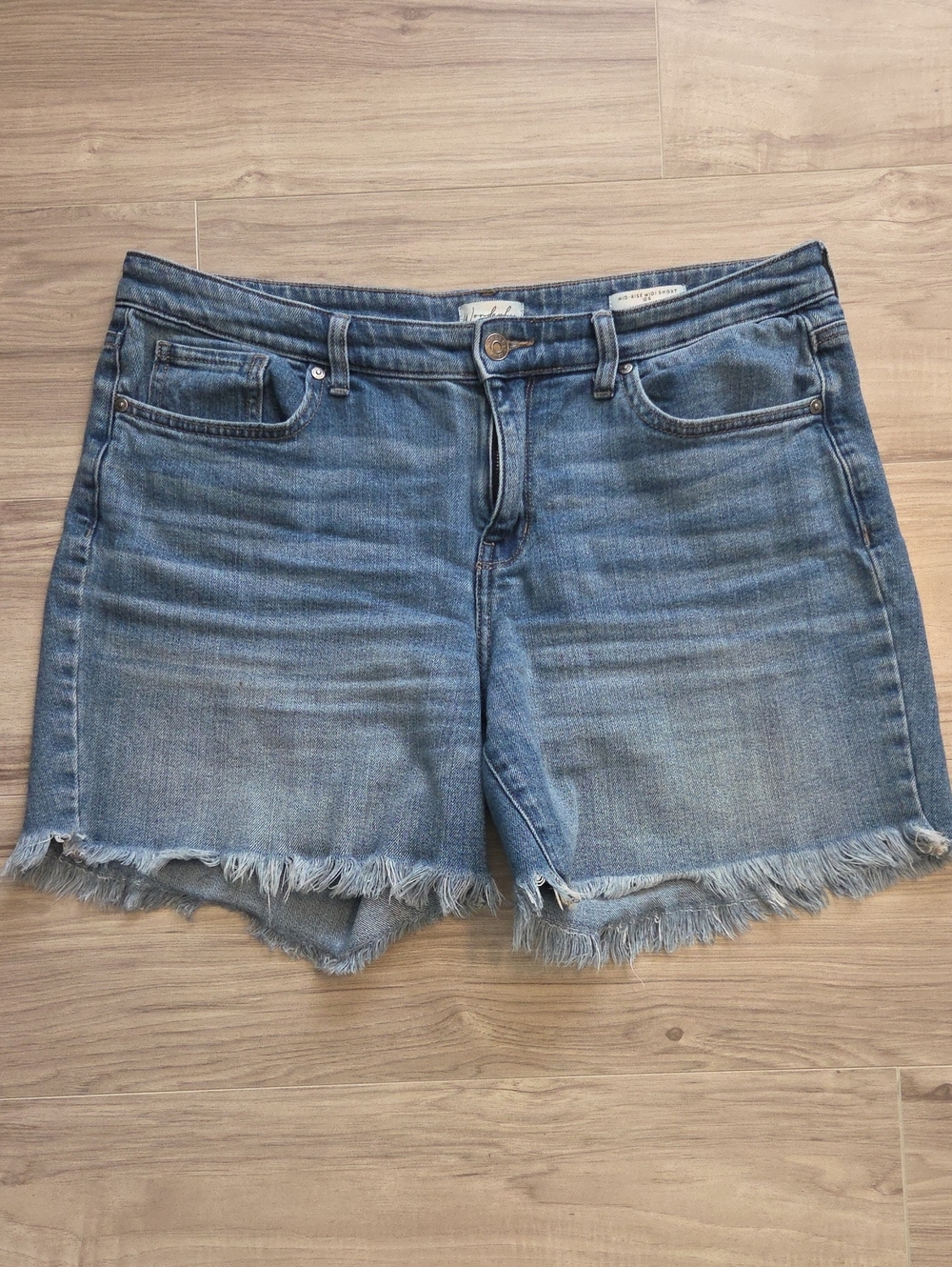 Wonderly Midrise Midi Jean Cutoff Shorts